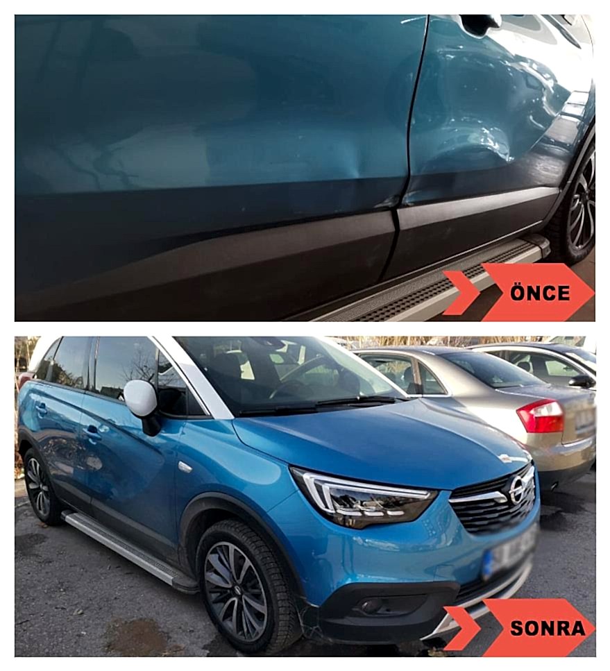 Opel Crossland Mavi Sağ İki Kapı Boyasız Onarım